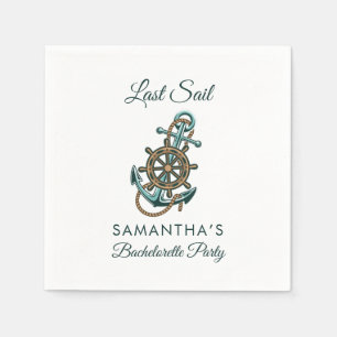 Nautical Anchor Last Sail Bachelorette Party Napkins
