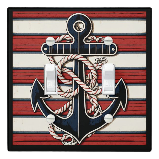 Nautical Anchor Light Switch Cover (In Situ)
