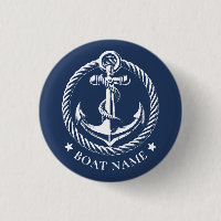 Nautical Anchor Logo Navy Blue Boat Name
