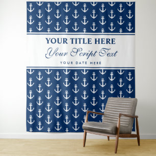 Nautical anchor logo wedding party photo backdrop