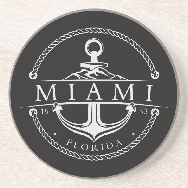 Nautical Anchor Miami Florida 1953 Coaster (Front)