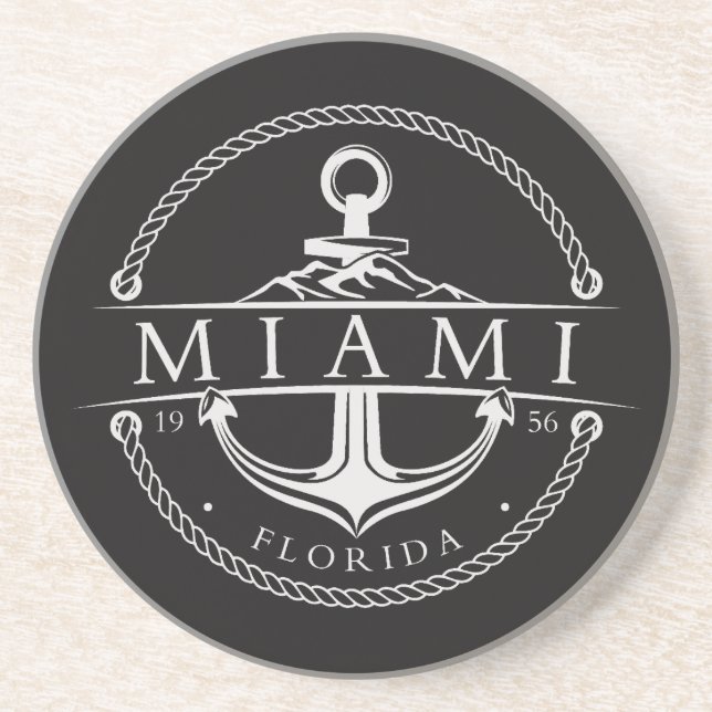 Nautical Anchor Miami Florida 1956 Coaster (Front)