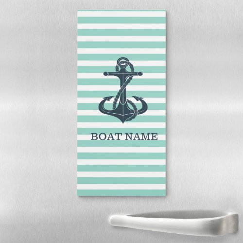 NauticalAnchorMint Green Stripes Magnetic Notepad