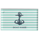 Nautical,Anchor,Mint Green Stripes Place Card Holder