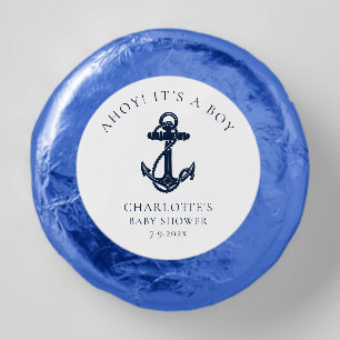 Nautical Anchor Modern Boy Baby Shower Treat Dipped Oreo Cookie Favors