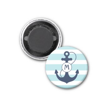 Nautical Anchor Mongram Magnet by snowfinch at Zazzle