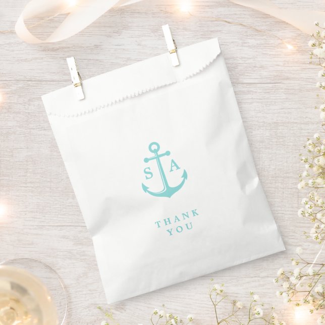 Nautical anchor monogram beach wedding thank you favor bag (Clipped)
