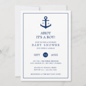 Nautical Anchor Monogram Boy Couples Baby Shower Invitation (Front)