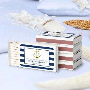 Nautical Anchor Monogram Coastal Wedding Matchboxes