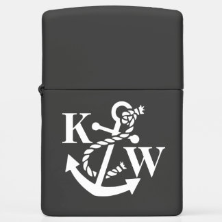 Nautical Anchor Monogram Initial Zippo Lighter