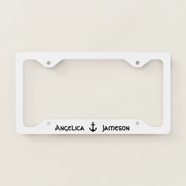 Nautical Anchor Monogram Licence Plate Frame (Front)