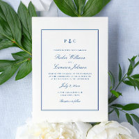 Nautical Anchor Monogram Navy Blue Wedding