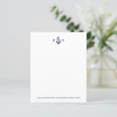 Nautical Anchor Monogram Notepaper (Standing Front)