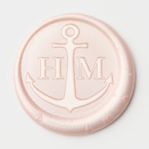 Nautical Anchor Monogram Portland Collection Wax Seal Sticker