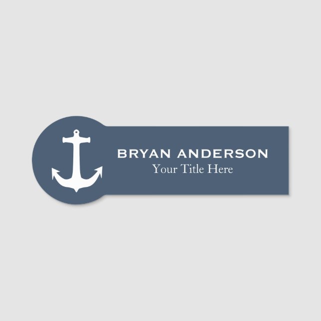 Nautical Anchor Name Tag (Front)