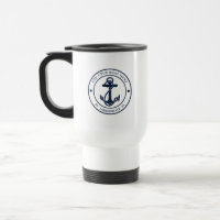 Nautical Anchor Navy Blue Boat Name Custom