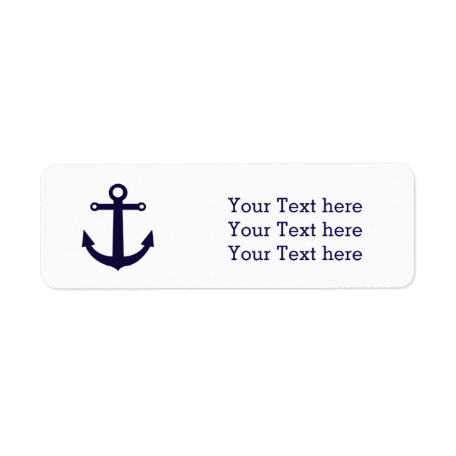 Nautical Anchor Navy Blue Classic Address Labels (Front)