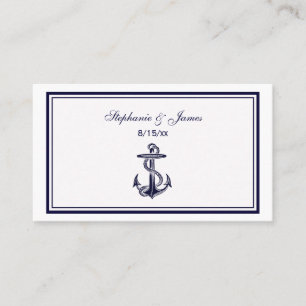 Nautical Anchor Navy Blue Framed 2 Escort Cards