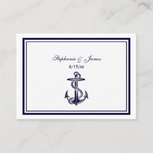 Nautical Anchor Navy Blue Framed 2 Escort Cards #2