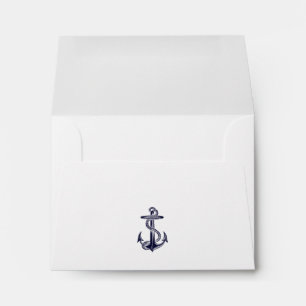 Nautical Anchor Navy Blue Framed 2F A2 5.6"x4 1/8" Envelope