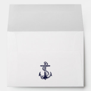 Nautical Anchor Navy Blue Framed 2F A7 5x7 Envelope