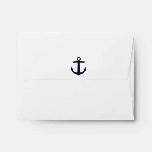 Nautical Anchor Navy Blue Invitation Envelope