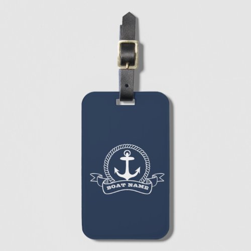 Nautical Anchor Navy Blue  Luggage Tag
