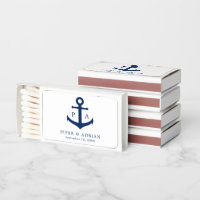 Nautical Anchor Navy Blue Monogram Wedding