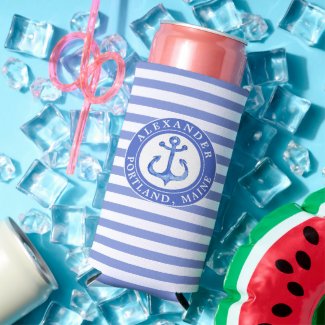 Nautical Anchor Navy Blue Personalized 