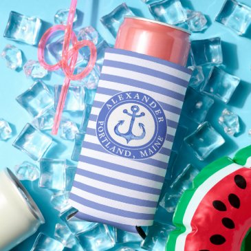 Nautical Anchor Navy Blue Personalized 