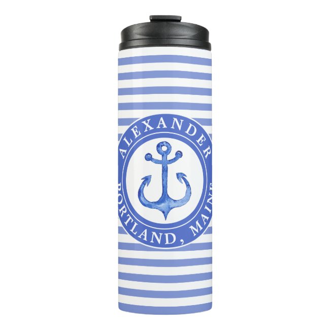 Nautical Anchor Navy Blue Personalized