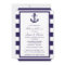 Nautical Anchor Navy Blue Stripe Rehearsal Dinner