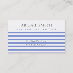 Nautical Anchor - Navy Blue Striped Business Cards