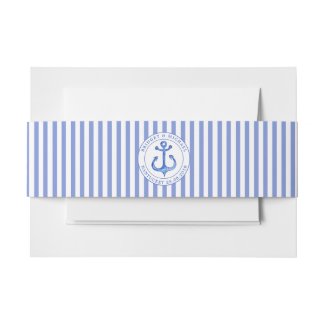 Nautical Anchor Navy Blue Striped Personalized