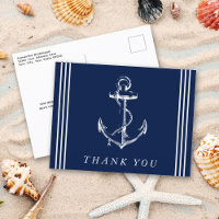 Nautical Anchor Navy Blue Thank You
