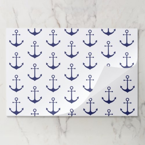 Nautical anchor navy blue white pattern placemats