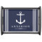 Nautical Anchor Navy Blue & White Stripes