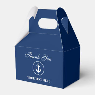 Nautical Anchor Navy Blue Your Text Thank You Gbl Favor Boxes