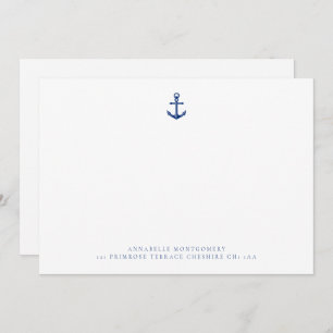 Nautical Anchor Navy Correspondence       Note Card