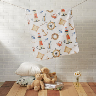 Nautical Anchor Navy Cute Baby Blanket