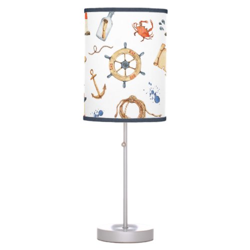 Nautical Anchor Navy Cute Kids Table Lamp