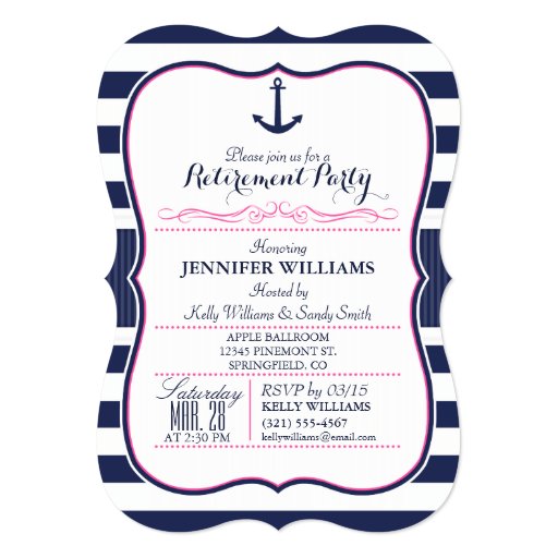 Nautical Party Invitations Retirement 5