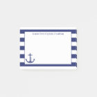 Nautical Anchor Navy Stripes Personalized 4 x 3