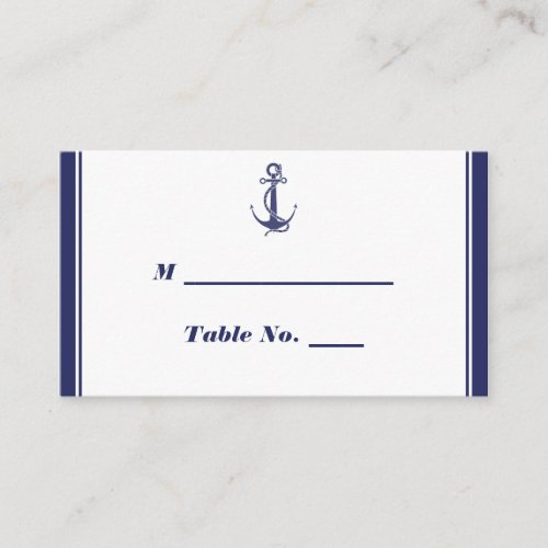 Nautical Anchor Navy Wedding Place Cards Business Cards