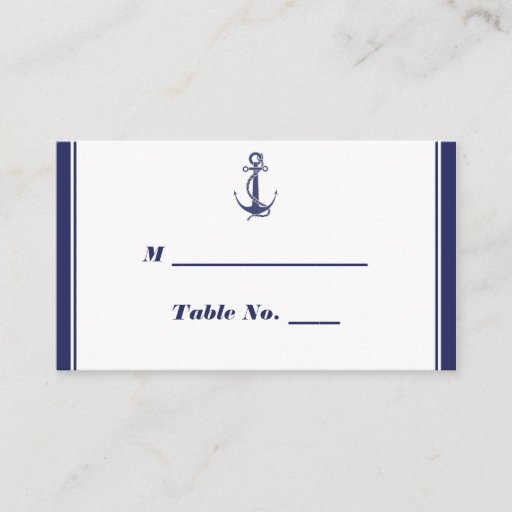 Customizable Nautical Anchor Navy Wedding Place Cards Business Cards