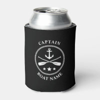 Nautical Anchor Oars Captain Your Boat Name Black