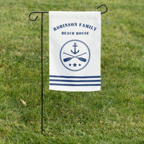 Nautical Anchor Oars Paddles Family Beach House Garden Flag