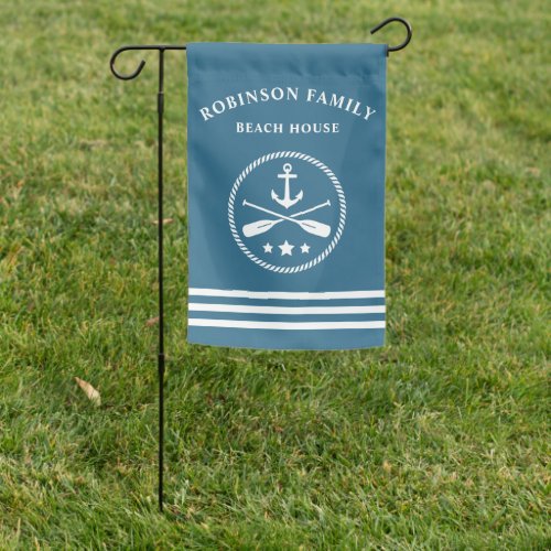 Nautical Anchor Oars Paddles Family Beach House Garden Flag