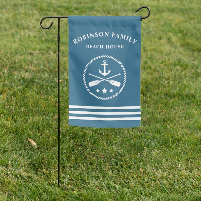 Nautical Anchor Oars Paddles Family Beach House Garden Flag (In SItu)