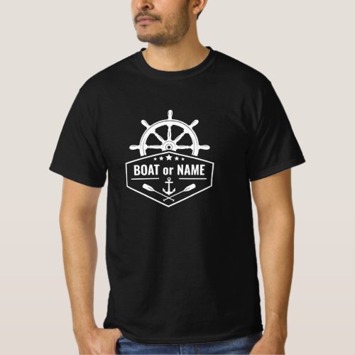 Nautical Anchor Oars Ship wheel Helm Boat or Name T_Shirt